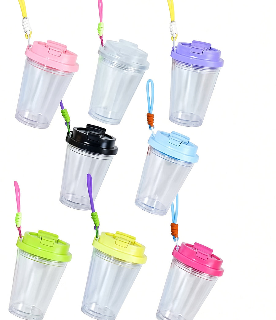 12oz Colored Lid Acrylic Tumbler With Strap