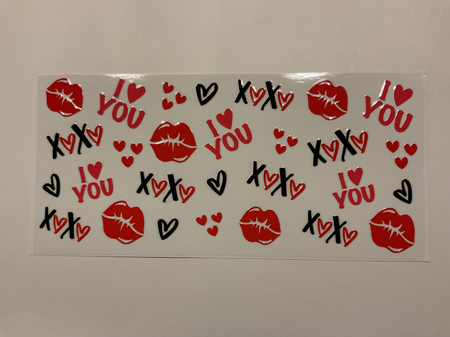 Valentines I heart You Lips XO