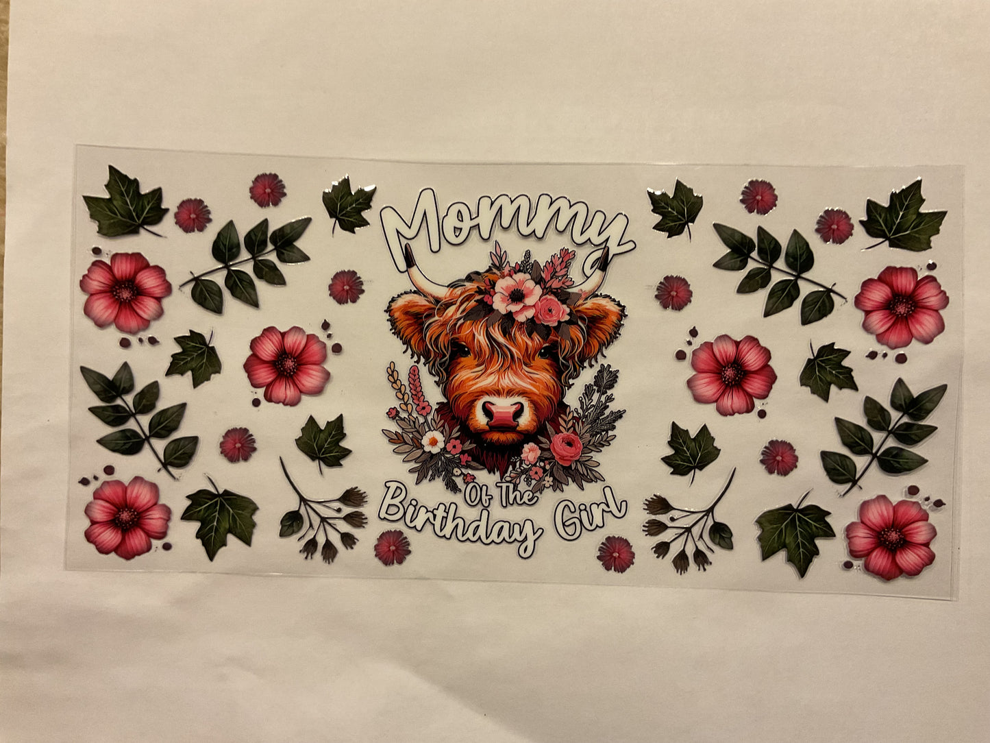 Mom Mommy Of The Birthday Girl Western Cow Floral