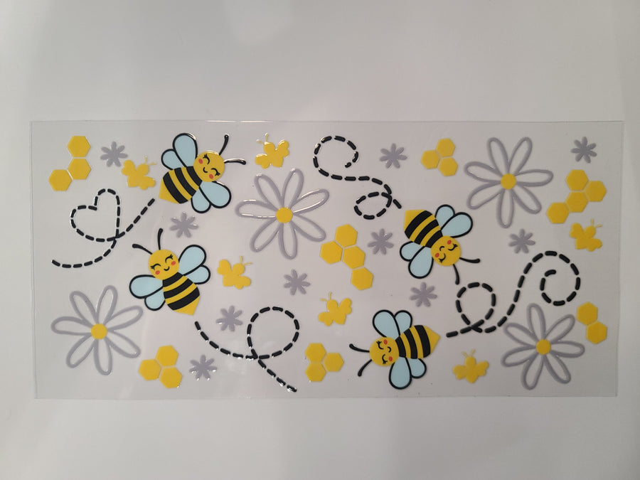 Bees Honeycomb Flowers