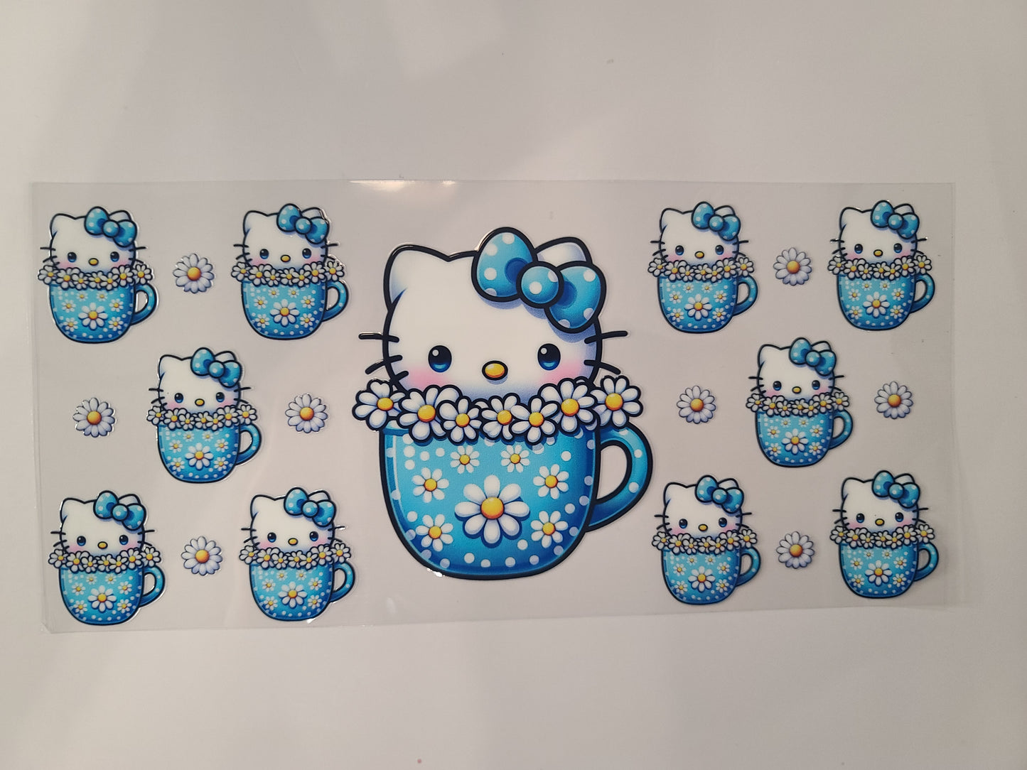 Hello KItty Blue Mug w/ Daisies
