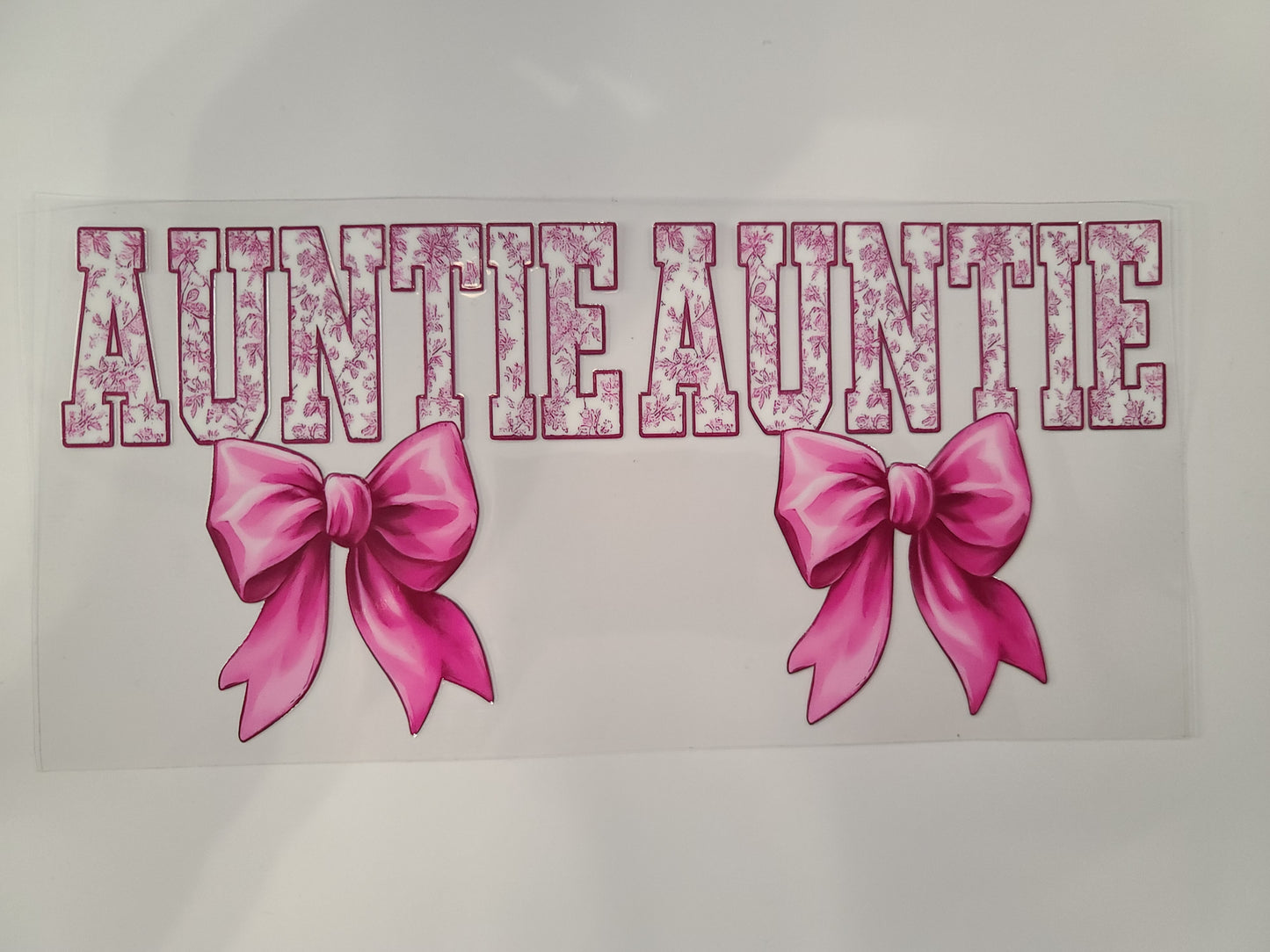 Auntie Pink Floral ~ Decal (one side only)