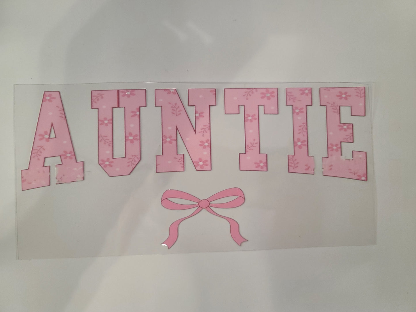 Auntie Pink Flowers and Bow