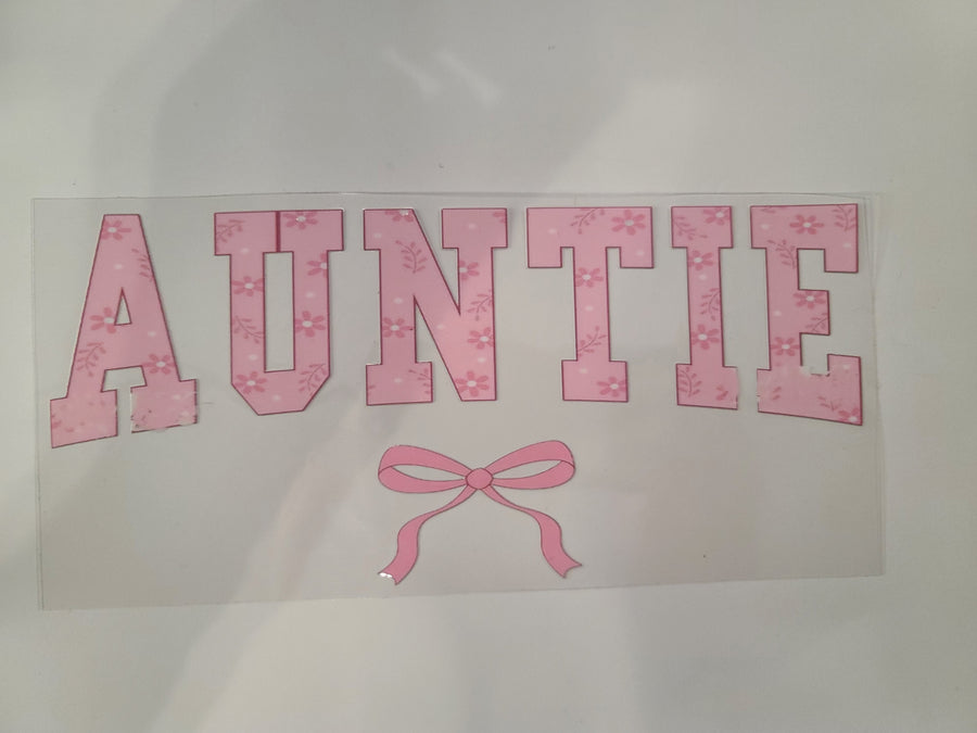 Auntie Pink Flowers and Bow