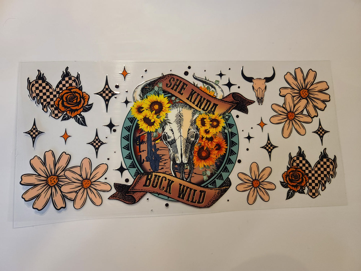 She Kinda Buck Wild ~ Peach Flowers..Western