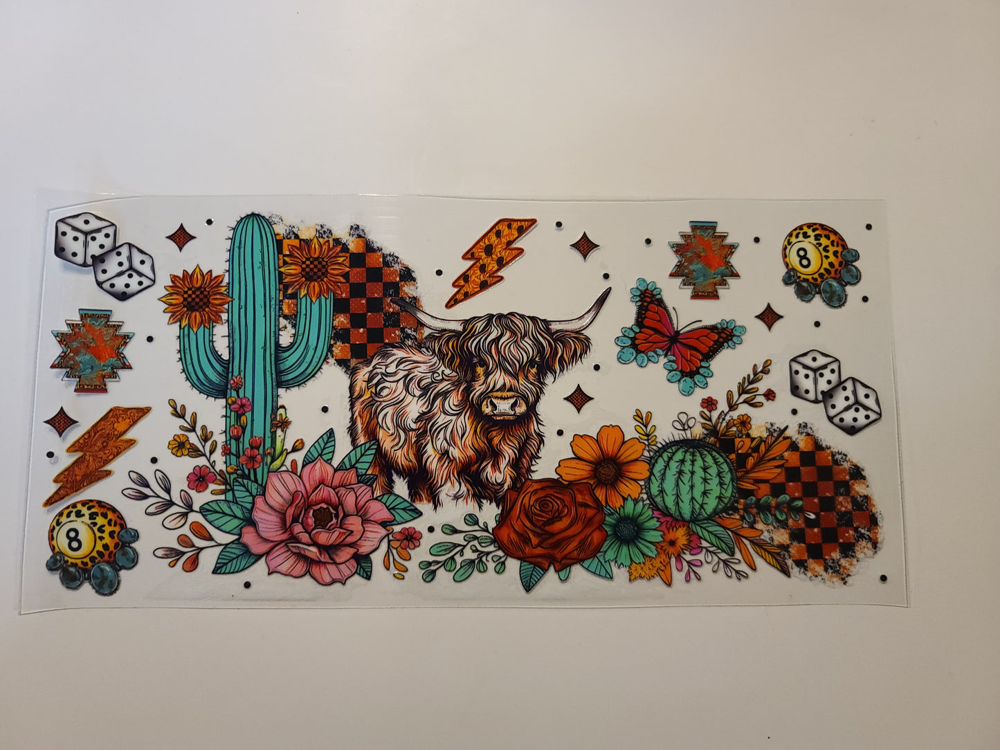 Highland Cow w/ Cactus/Florals W3