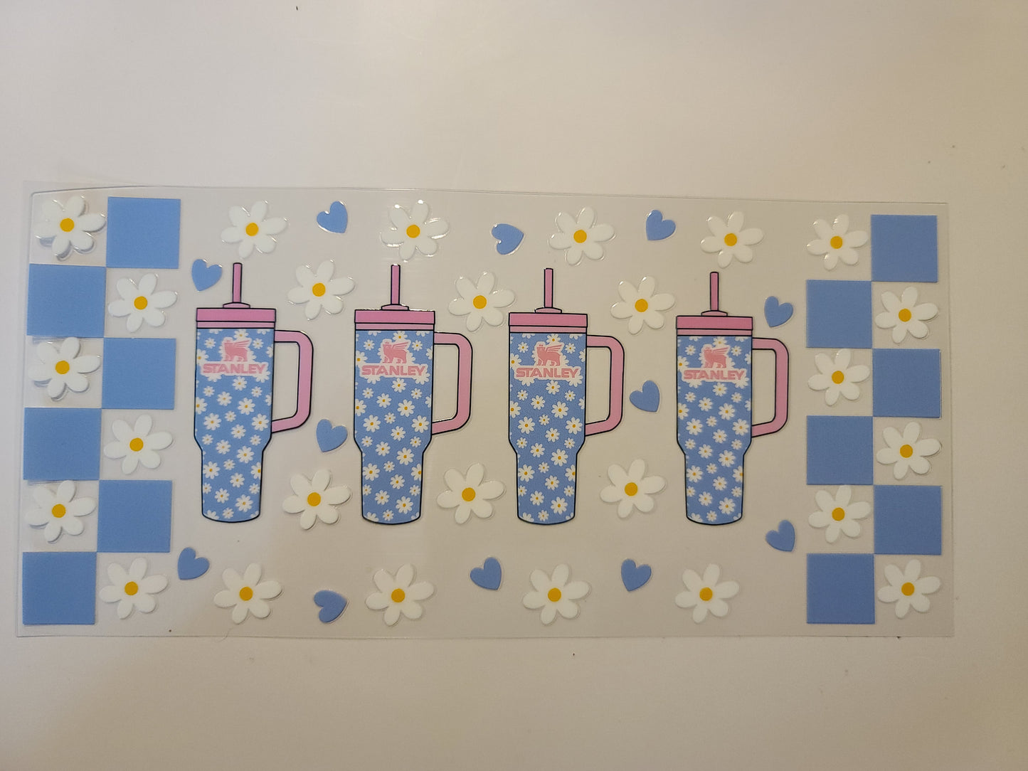 Stanley Cup Pink and Blue With Daisies