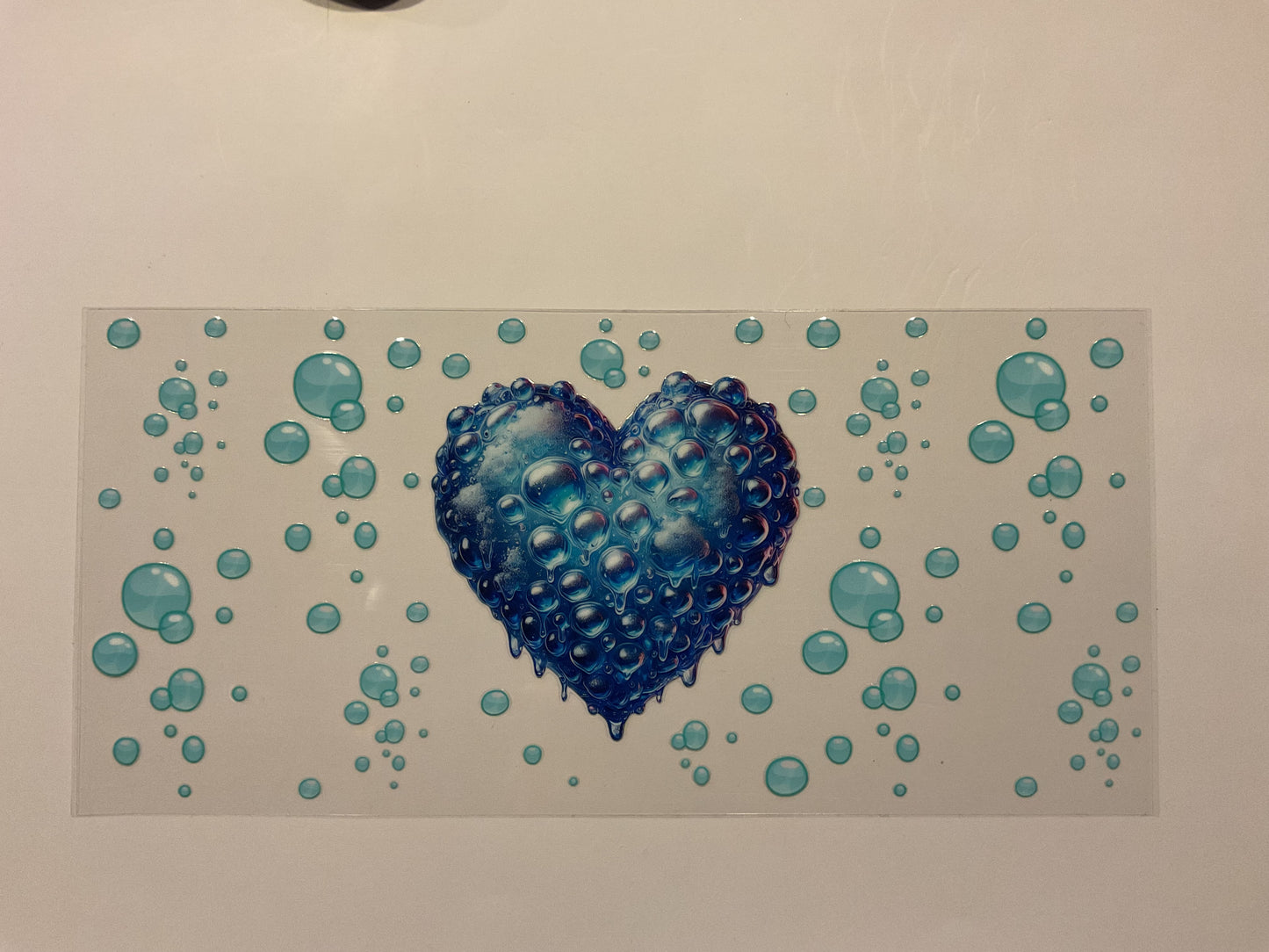 Blue Heart With Bubbles