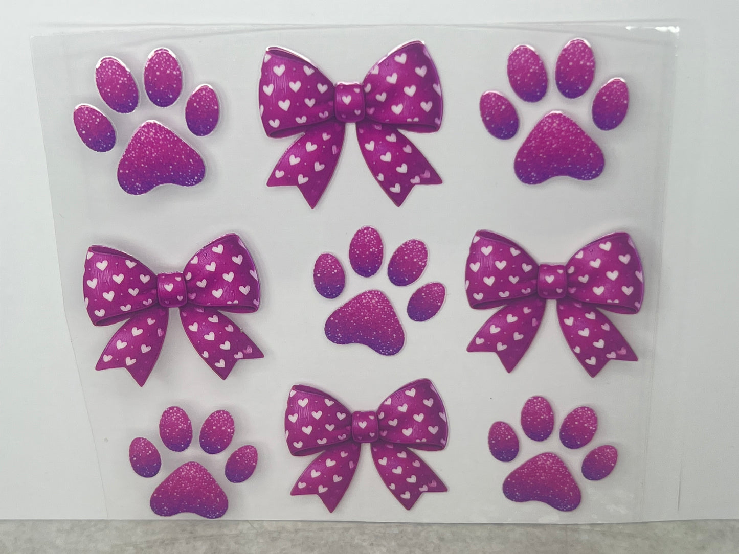 Pink Bows & Dog Paws DECAL ONLY
