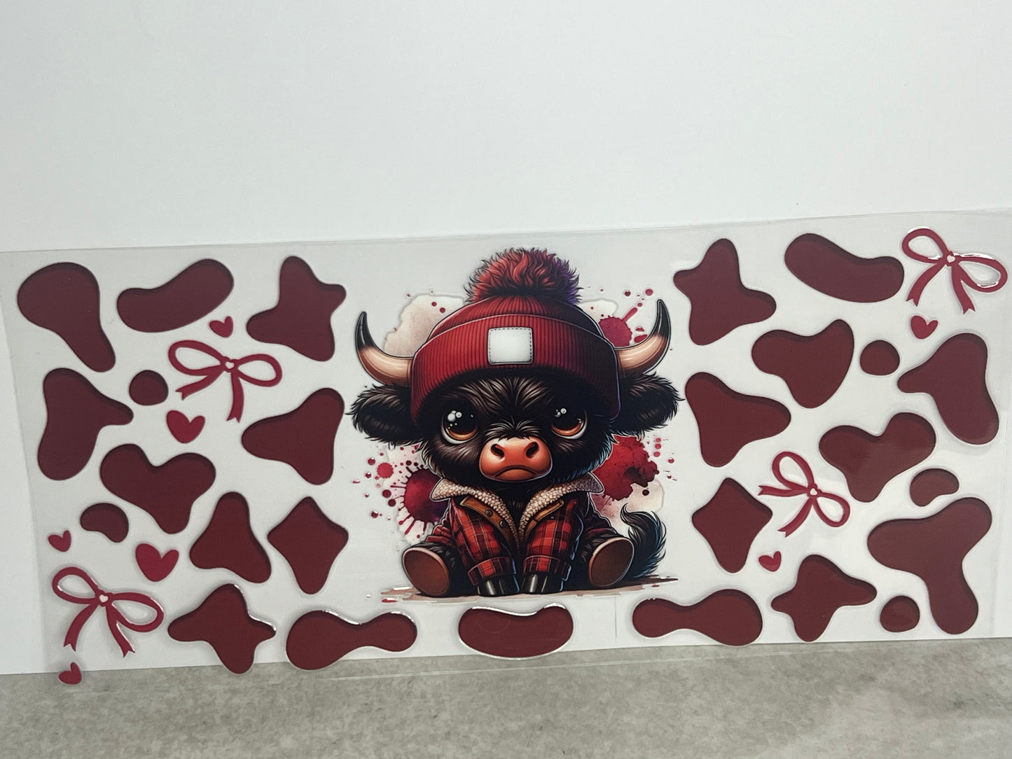 Red Carhartt Highland Cow With Bows
