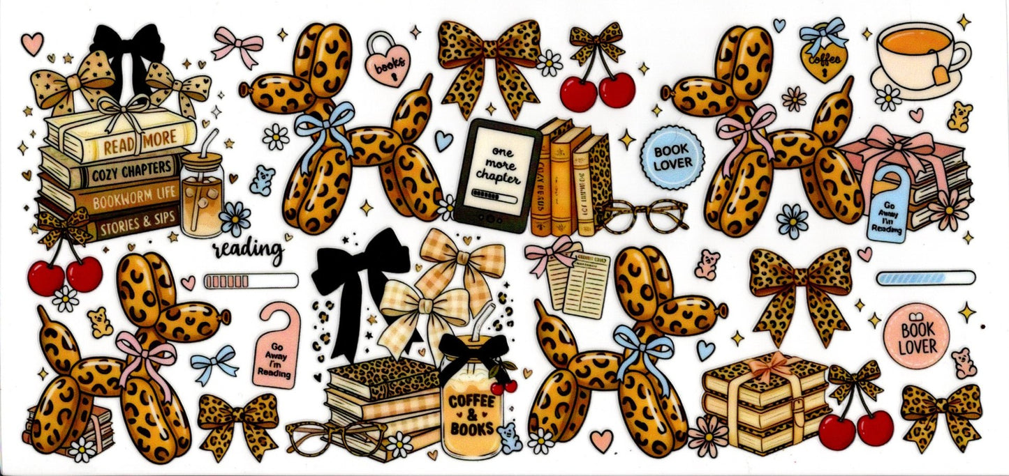 Book Lover Ballon Dog Bows Cherries