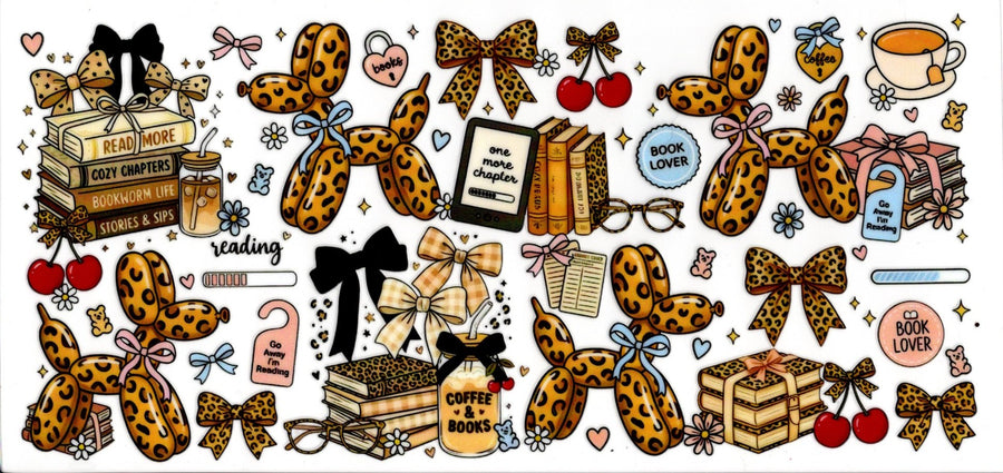 Book Lover Ballon Dog Bows Cherries