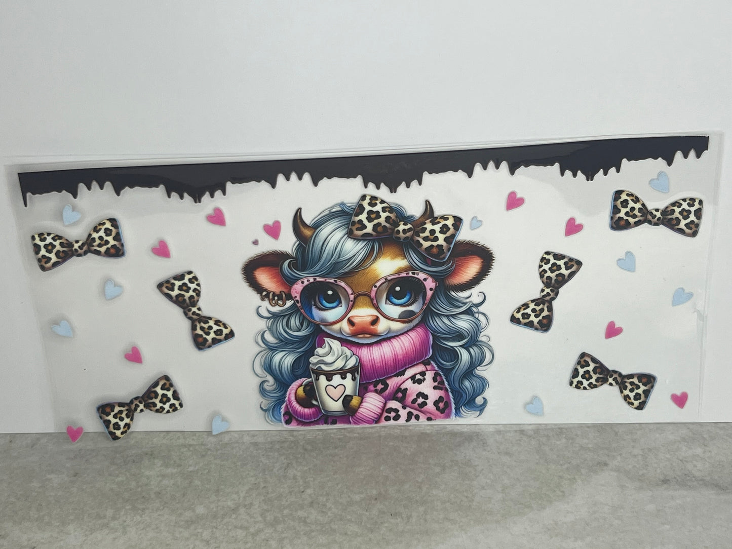 Cow Blue Hair Cheetah Print