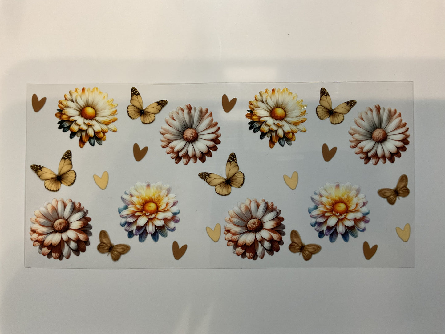 Beige Flowers and Butterflies