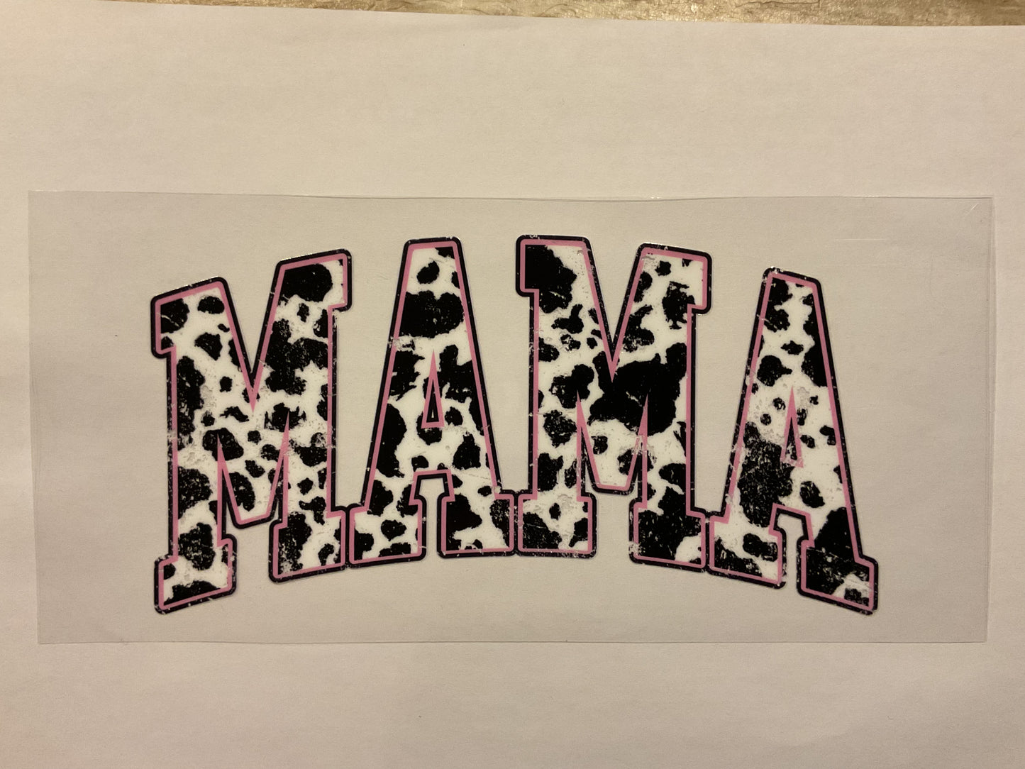Mama Pink Black White Cow Print