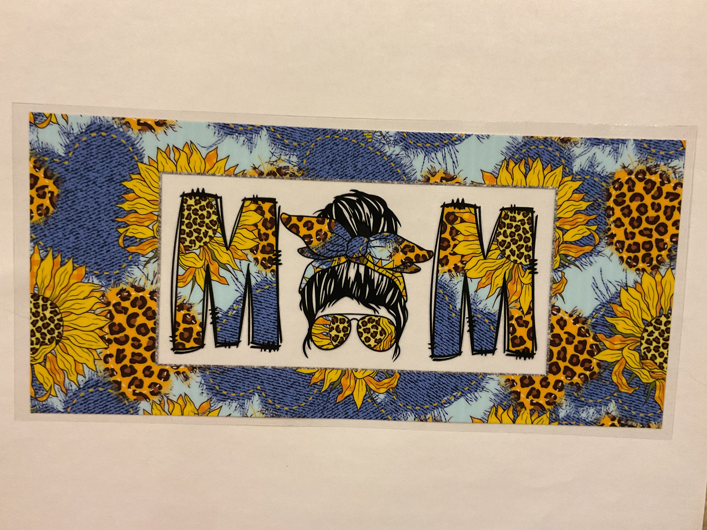 Mom With Sunglasses. Sunflowers, Cheetah and Denim