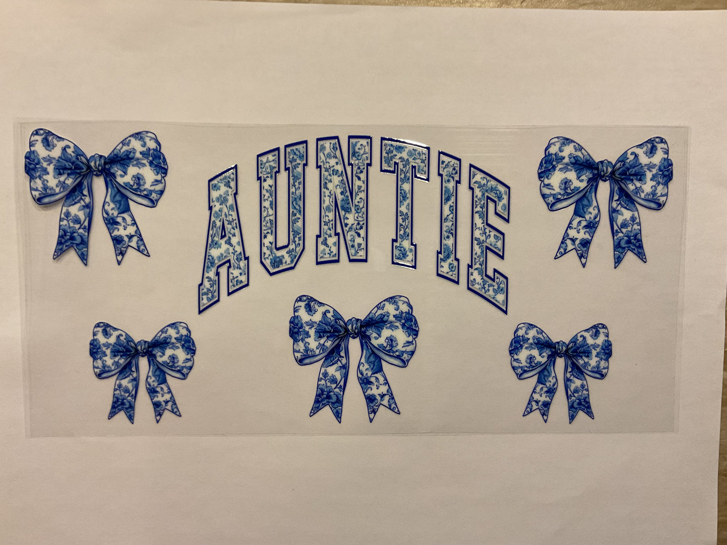 Auntie Blue Floral Bows