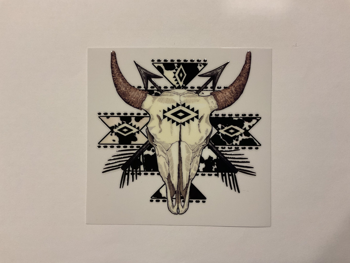 Western Bull Skull Aztec ~ Decal