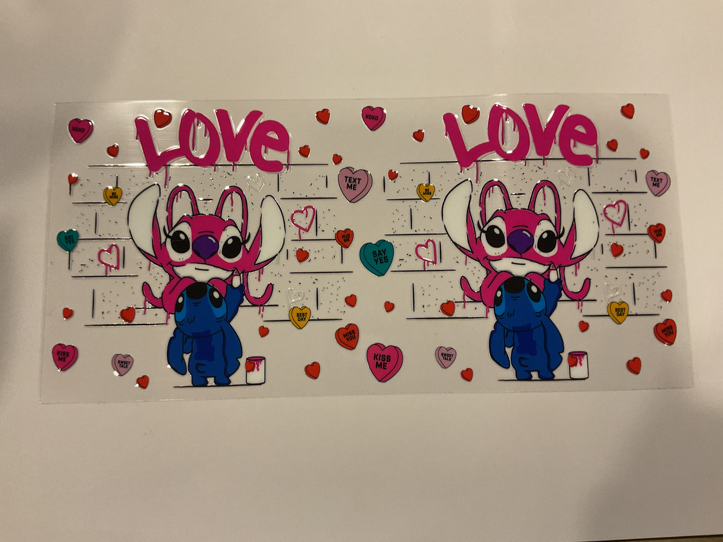 Disney Stitch and Angel Conversation Hearts Wall Valentines