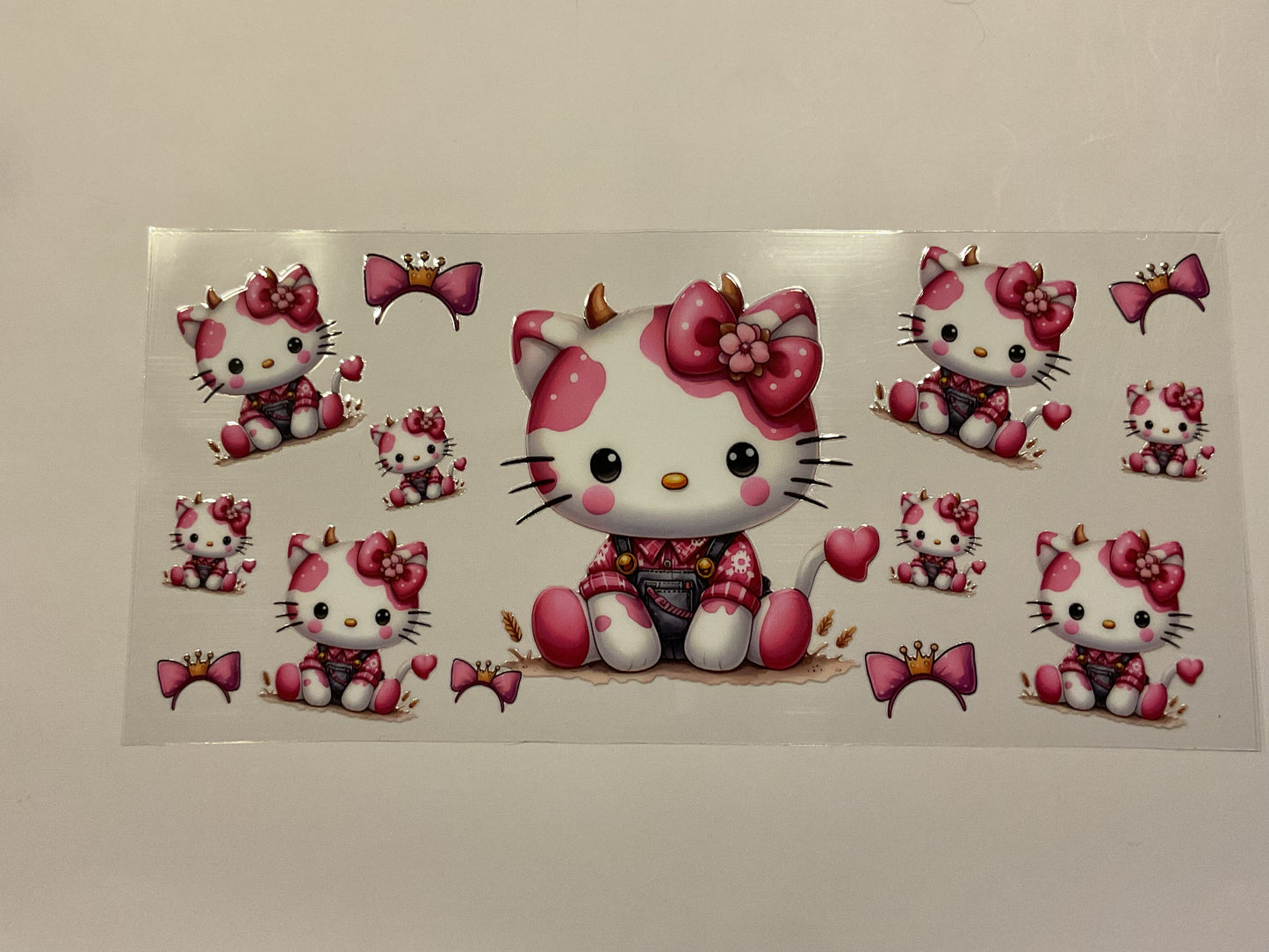 Hello Kitty Overalls Pink Cow Print Headband