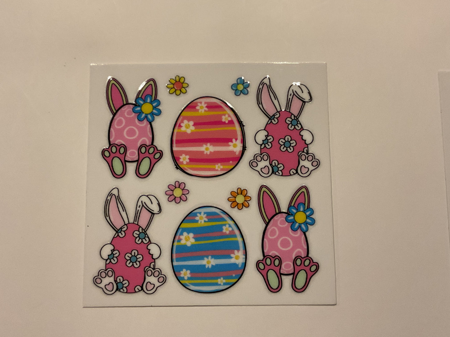 Easter Bunny Eggs Flowers ~ Decal