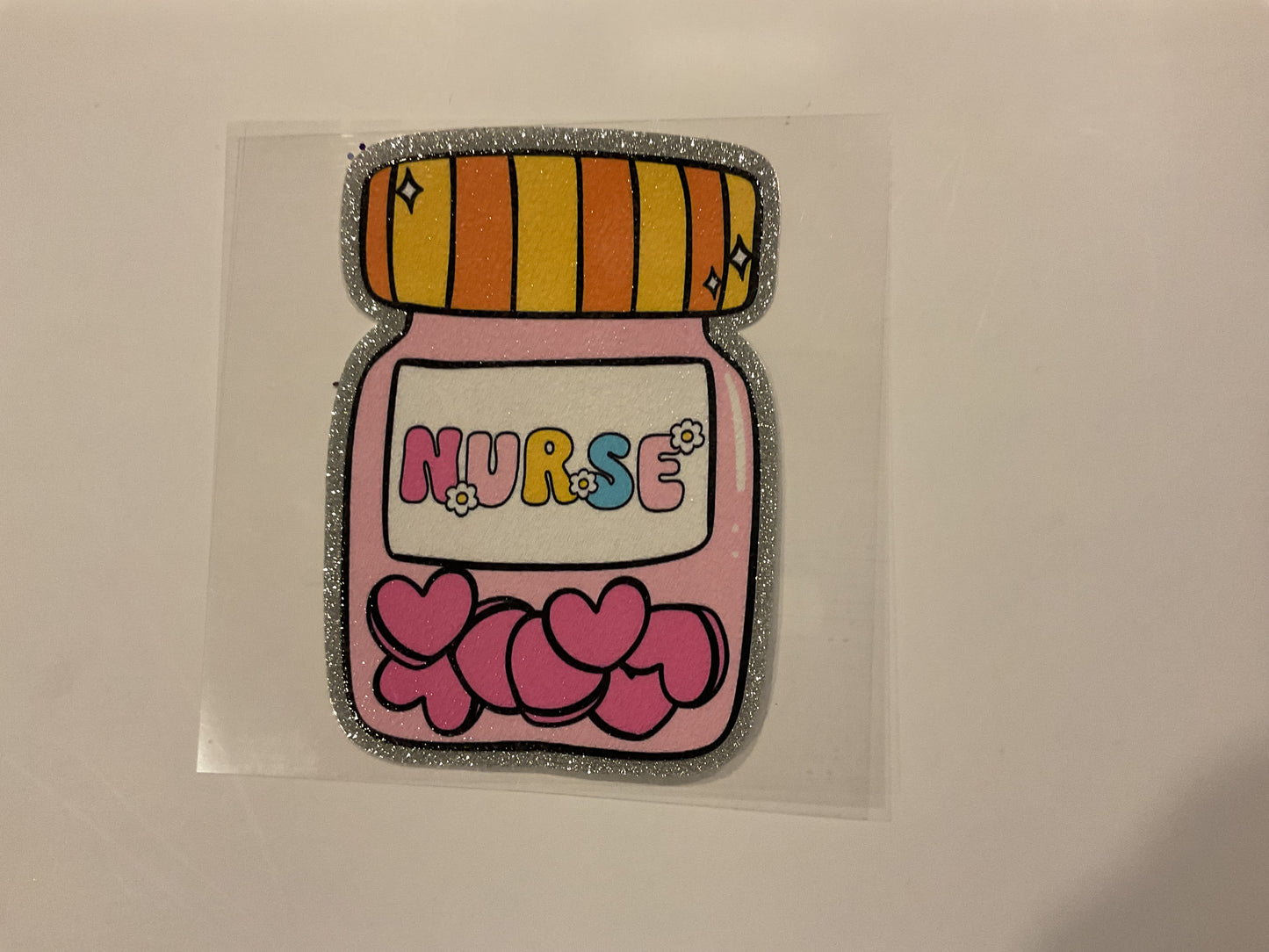 Glitter Nurse Medication Bottle ~ Decal