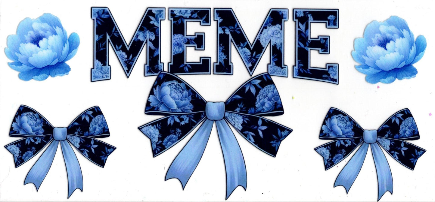 Meme Blue Floral Bows