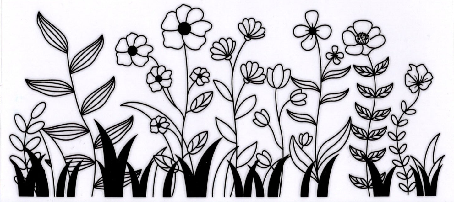 Black Outlined Flowers