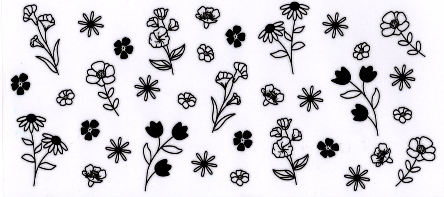 Black Outlined Flowers