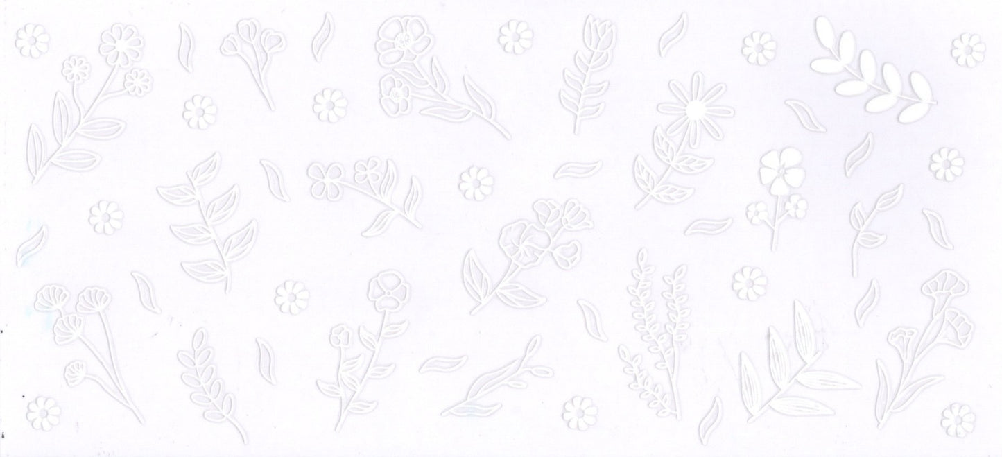 White Outlined Flowers