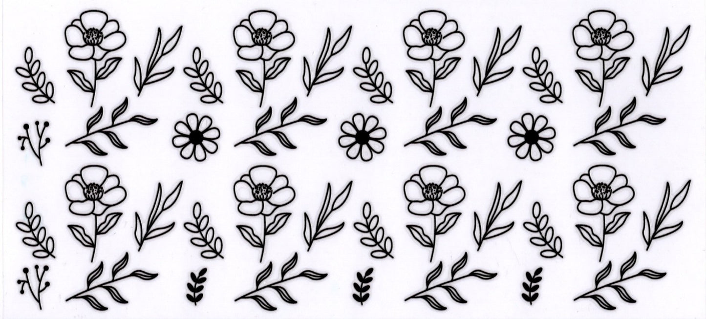 Black Outlined Flowers