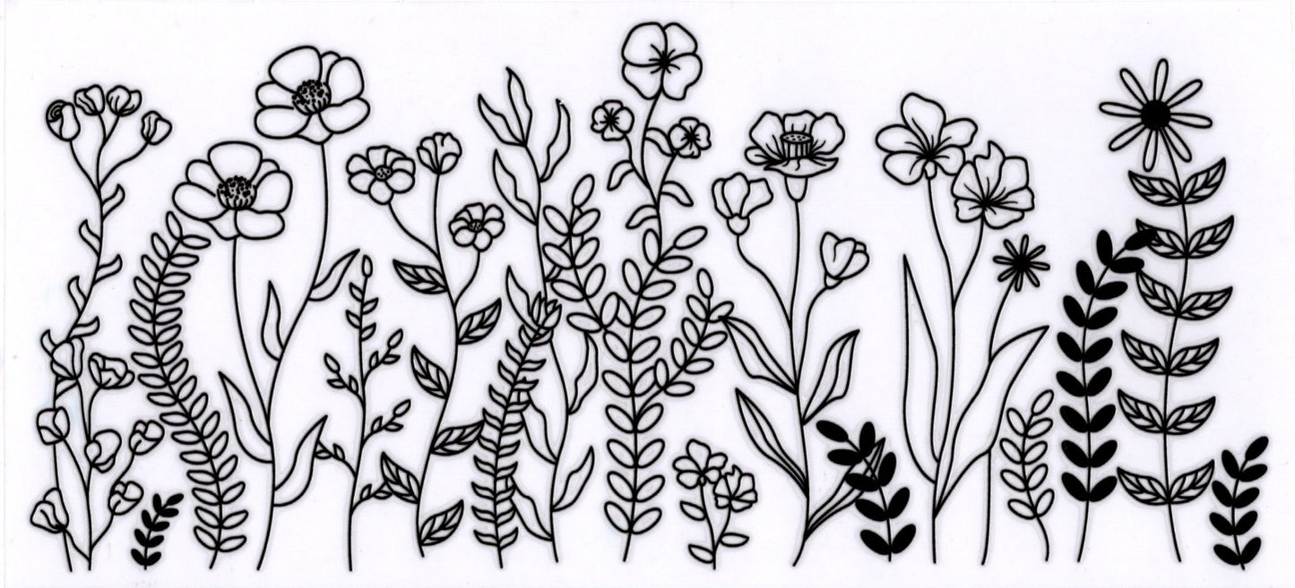 Black Outlined Flowers