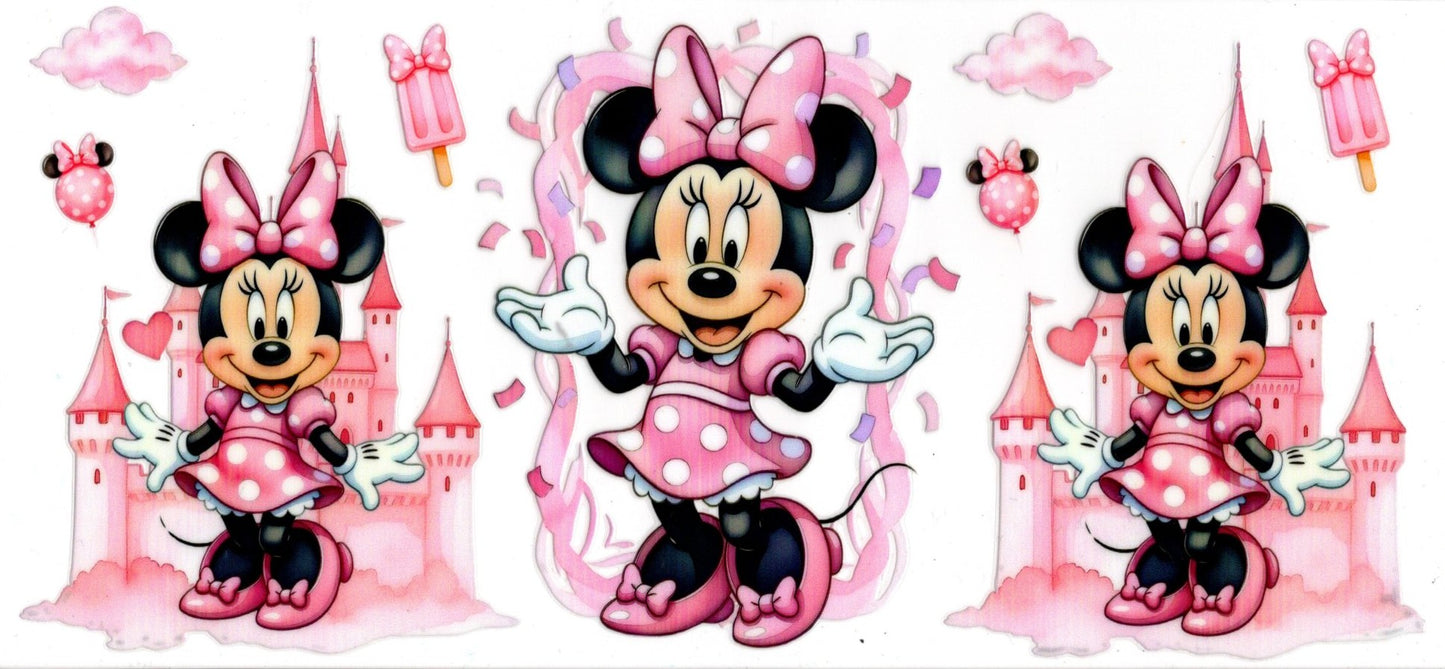 Pink Minnie Mouse and Disney Castle