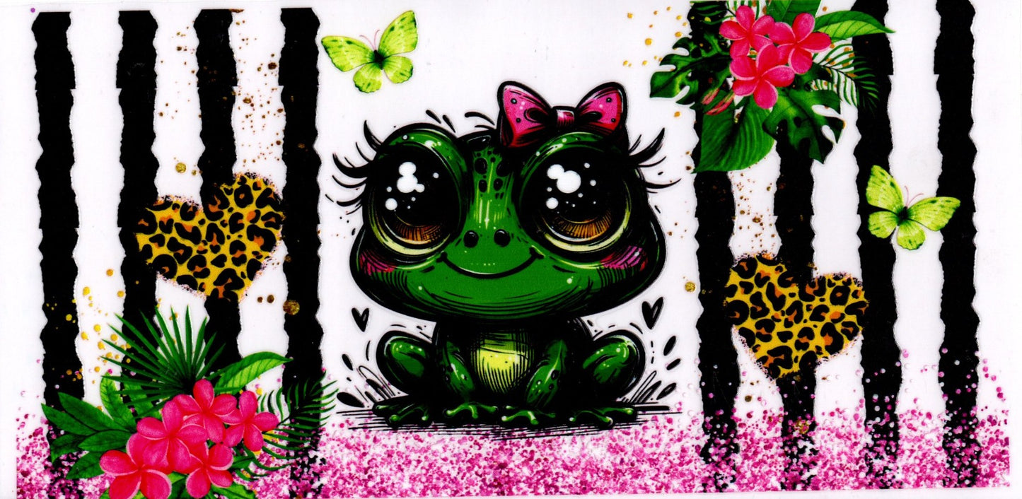 Girl Frog Butterflies Cheetah Hearts