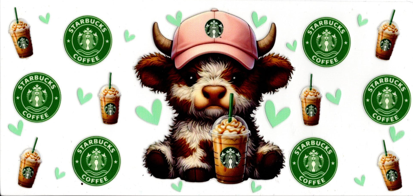 Highland Cow Pink Hat Starbucks