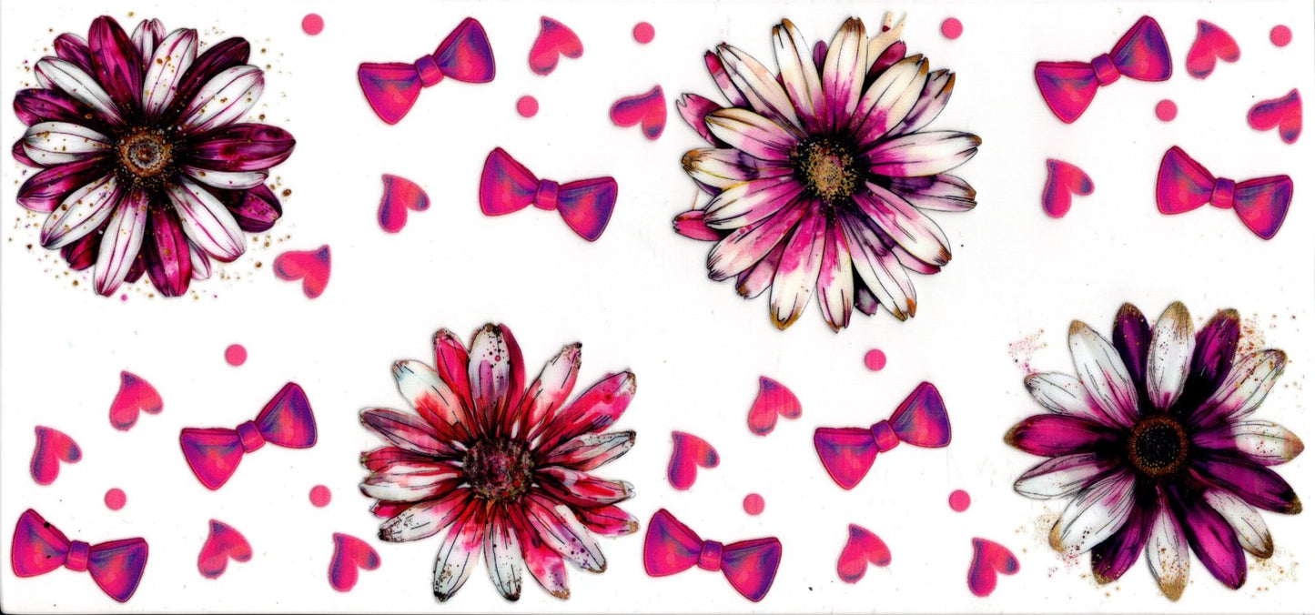Pink/Purple Daisies Bows and Hearts