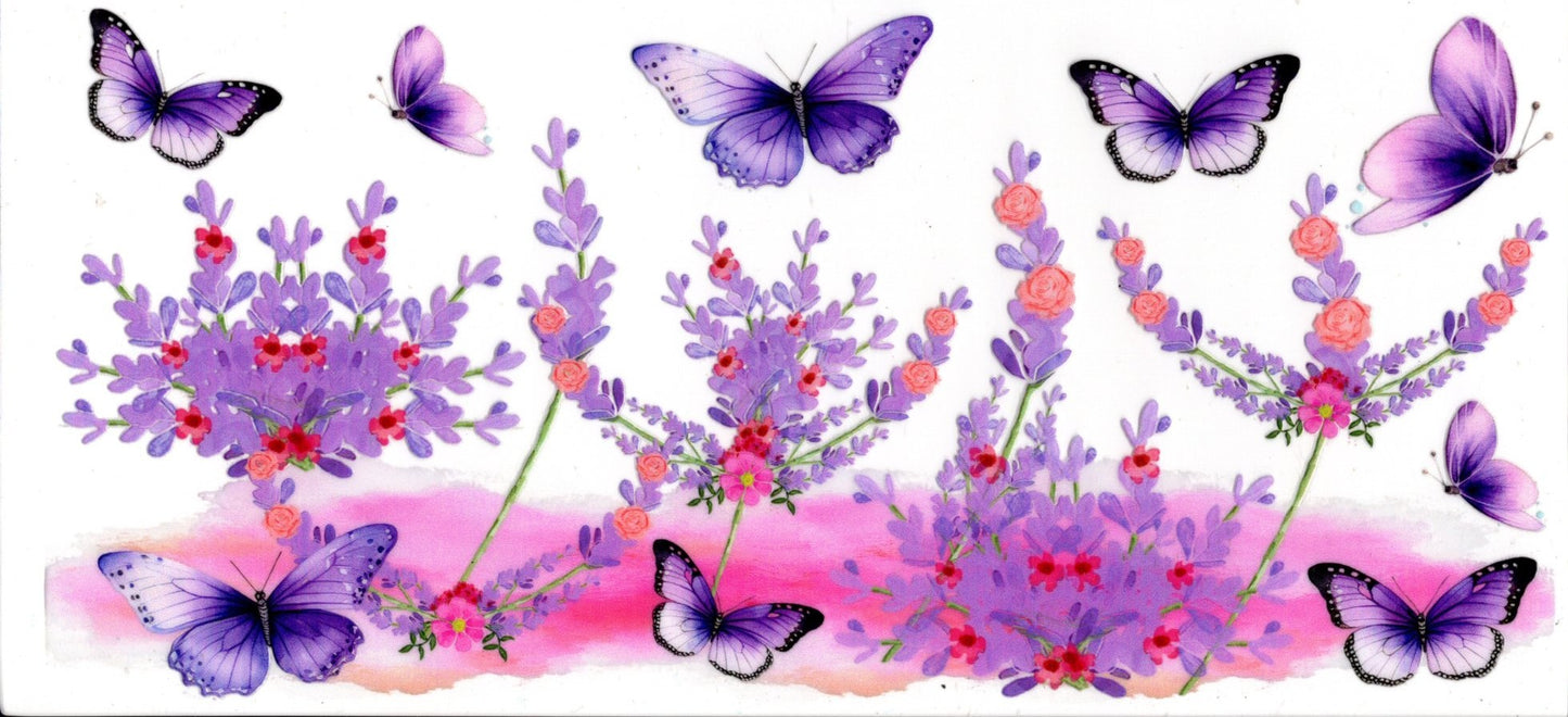 Purple Butterflies and Flowers