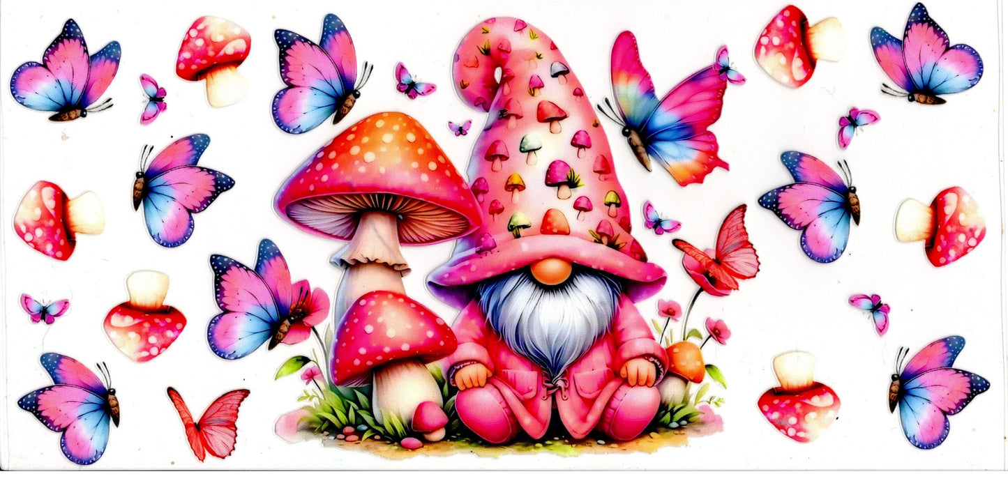 Gnome Mushrooms Butterflies