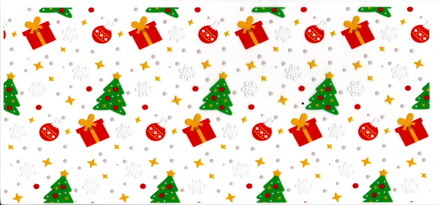 Christmas Trees Presents Snowflakes and Ornaments