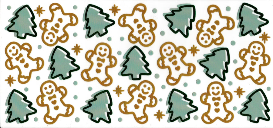 Christmas Trees and Gingerbread Men ~ Decal Only