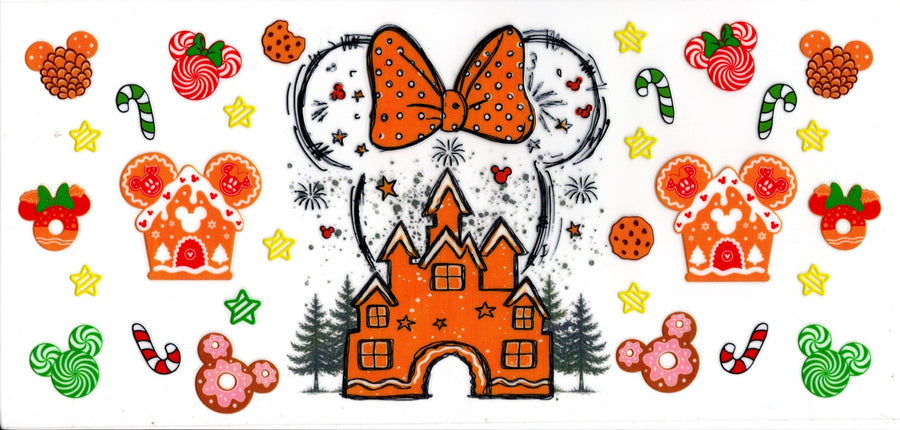 Mini Mouse Orange Bow Castle and Gingerbread Things