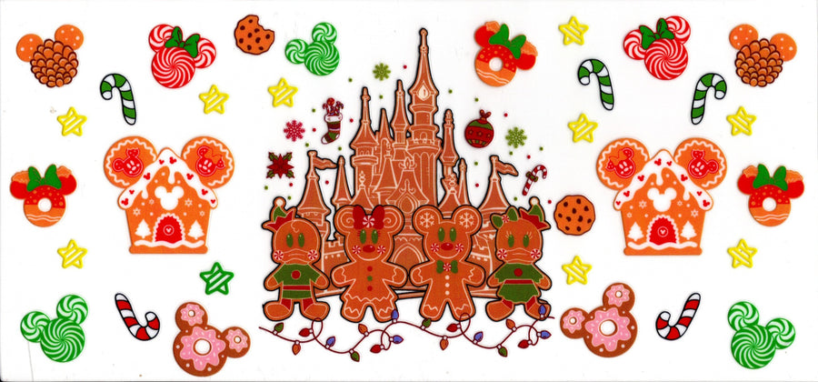 Disney Christmas Castle and Gingerbread Family