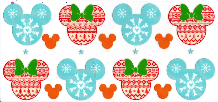 Disney Mickey and Minney Heads (Blue Snowflakes)