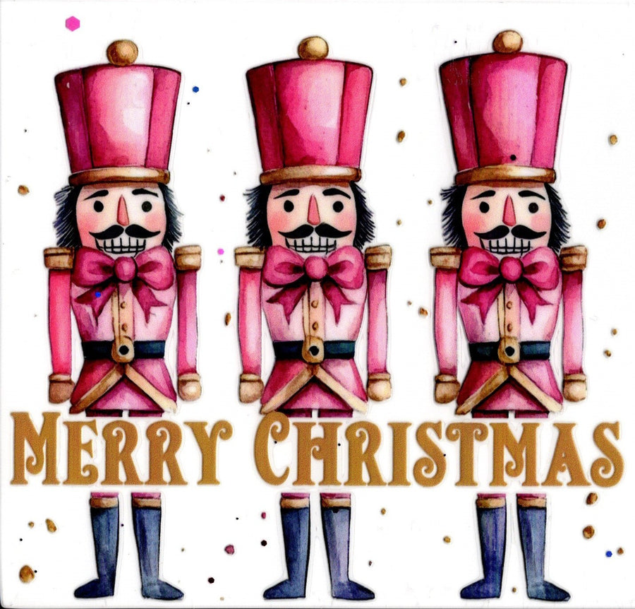 Merry Christmas Pink and Navy Toy Soldiers