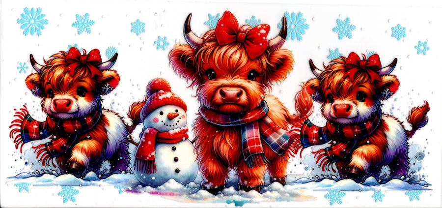 Highland Cows, Mama and Babies Christmas