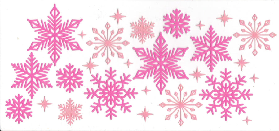 Pink and Light Pink Snowflakes