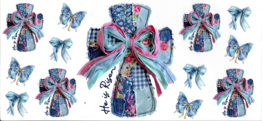 He Is Risen ~ Easter ~ Blue Quilt Pattern Cross