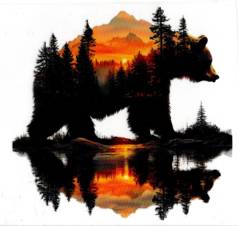 Bear With Mountain Scene