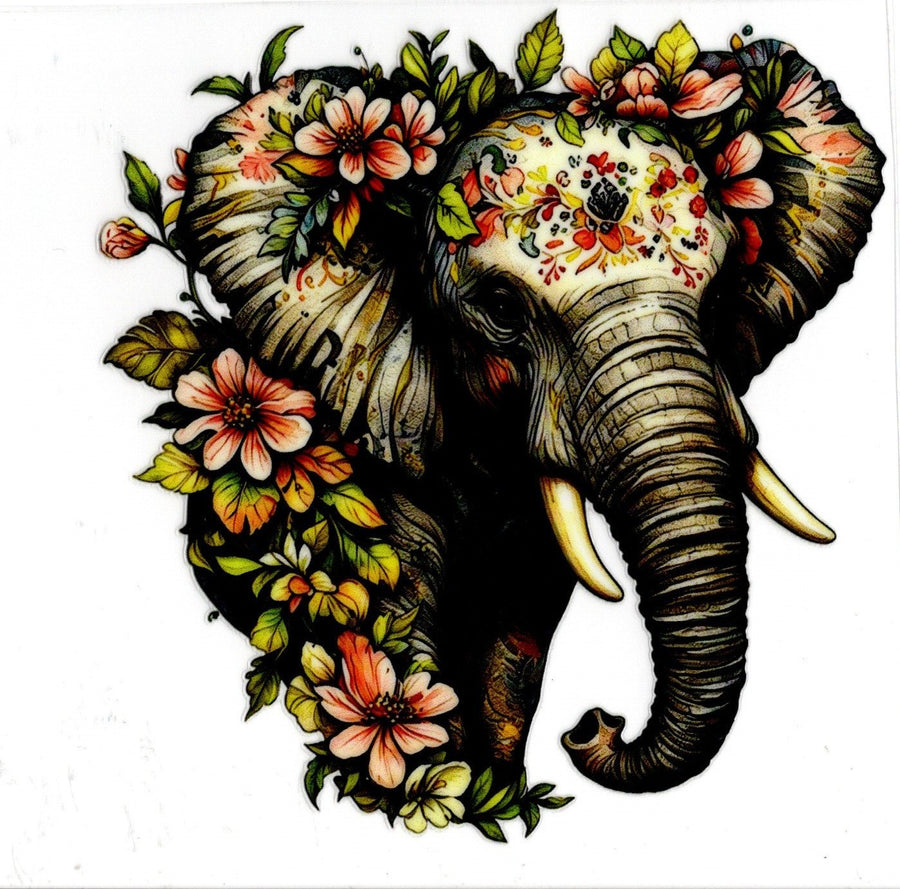 Elephant with Pink Flowers