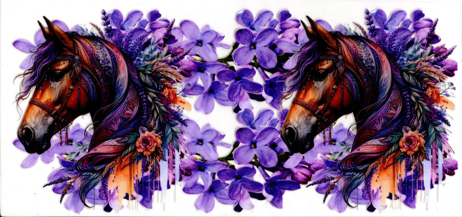 Horse With Purple Flowers